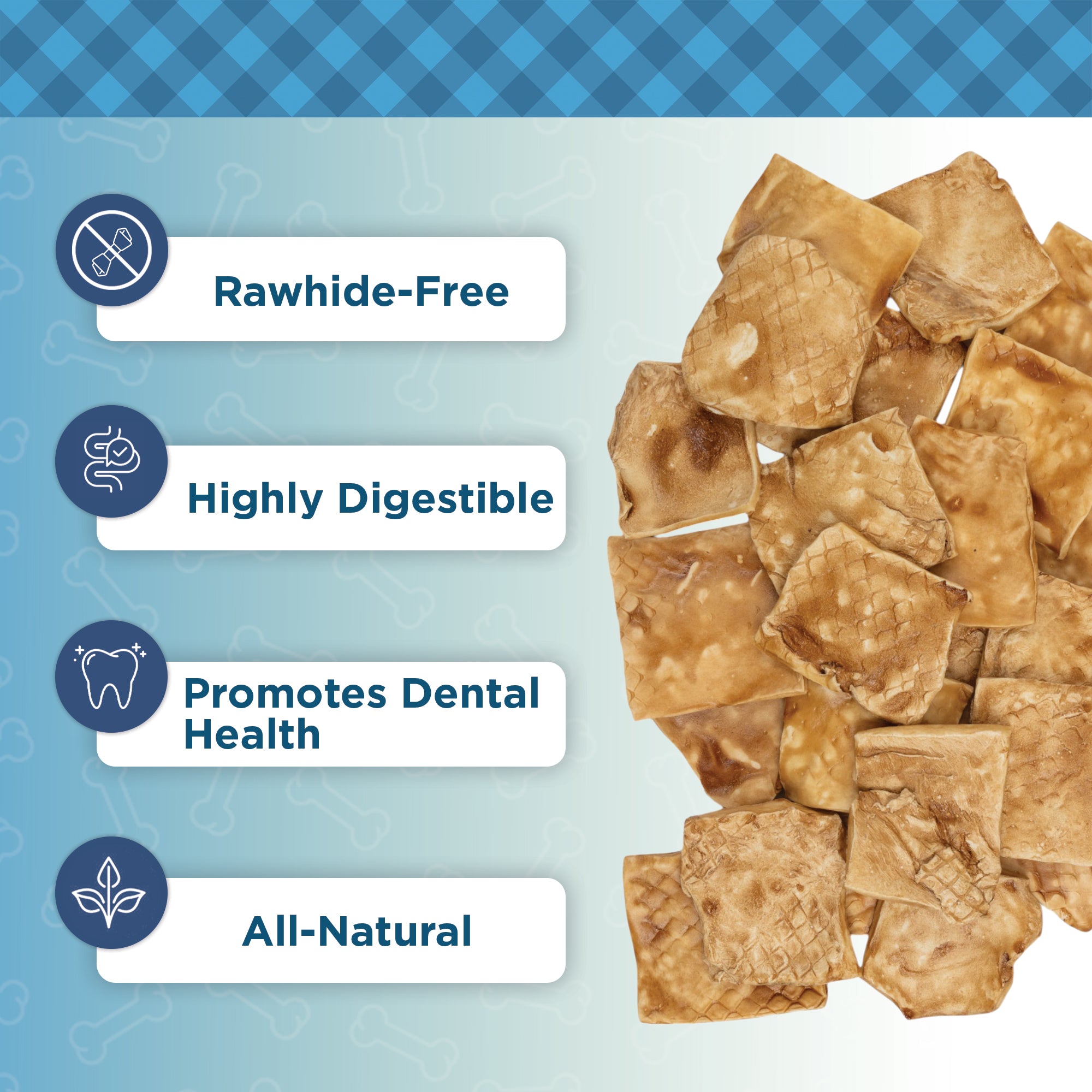 Country Living 4” x 4” Beef Cheek Chip Dog Treats – Chicken Flavor – 5 Count Bag – All-Natural, High-Protein, Long-Lasting