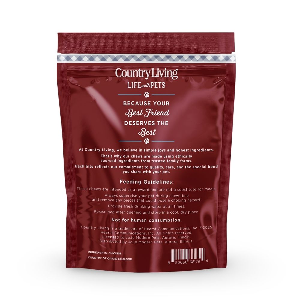 Country Living 4”-5” Beef Flavored Chicken Sausage Dog Treats – 15 Count Bag – Soft & Chewy, High-Protein Training & Reward