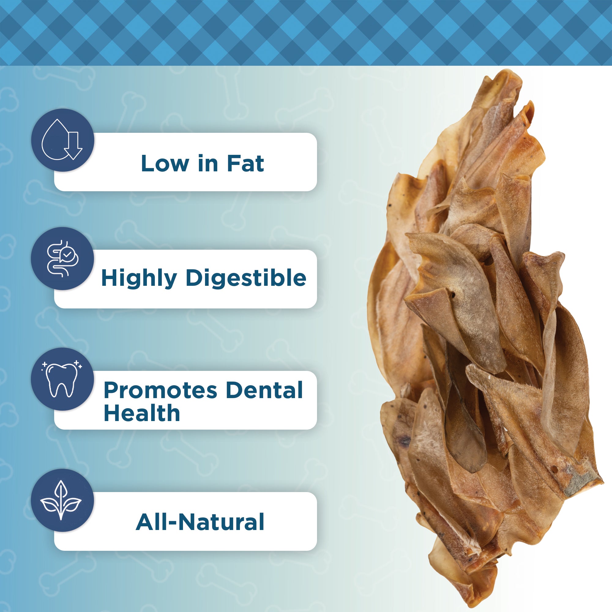 Country Living Natural Cow Ears Dog Chews – 10 Count Bag – All-Natural, Single-Ingredient, Long-Lasting Dog Chews –