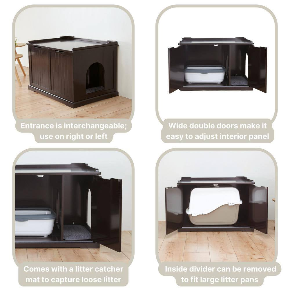 Wooden Pet House XL and Litter Box