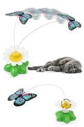 Interactive Rotating Butterfly Cat Toy Battery Operated Moving Cat Teaser Toy