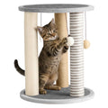 Cat Scratching Post - Scratcher Posts with Carpeted Scratch Pad Base and Perch - Furniture Scratching Deterrent for Indoor Cats