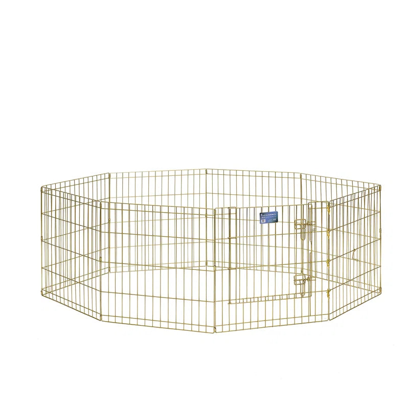 Gold Zinc Exercise Pen/Pet Playpen with Door