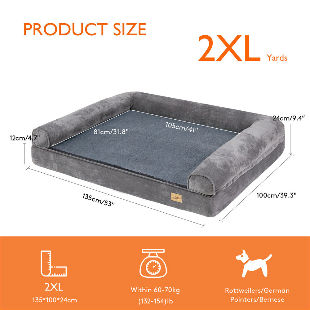 Memory Foam Dog Bed Durable Oxford Waterproof Orthopedic Medium to Large XXL Pet