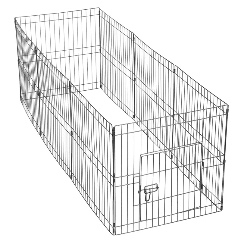 24'' H 8 Panel Metal Exercise Pen with Door