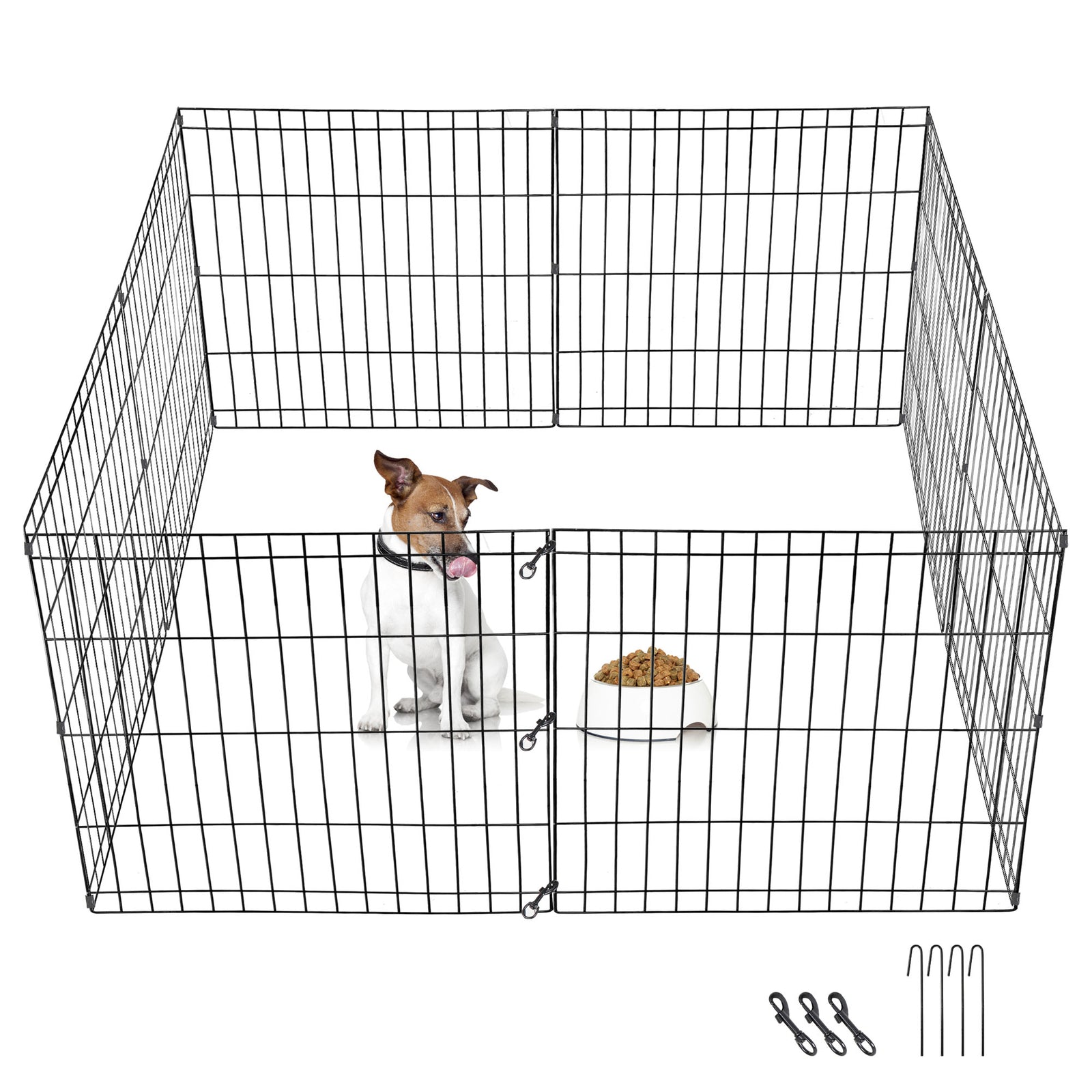 24 Inch Dog Playpen 8 Panels Tall Large Crate Fence Pet Puppy Pen Exercise Cage