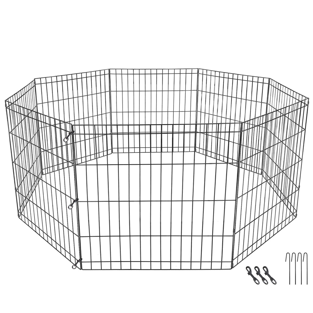 24 Inch Dog Playpen 8 Panels Tall Large Crate Fence Pet Puppy Pen Exercise Cage