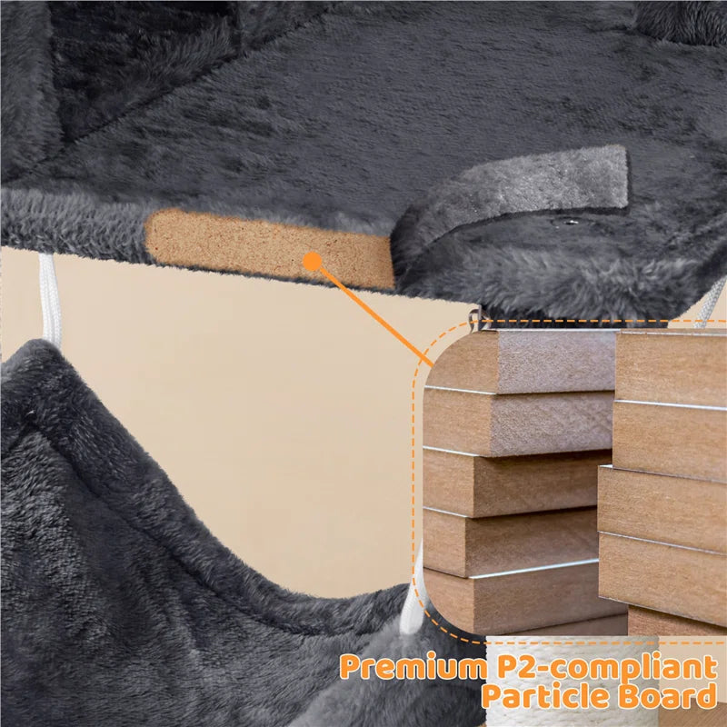 Multiple Level Cat Tree with Scratching Posts